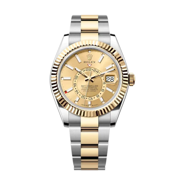 Rolex Sky-Dweller 42mm - Ref: 336933 - Champagne Stick Dial, Two Tone Stainless Steel & 18K Yellow Gold Oyster Bracelet Watch