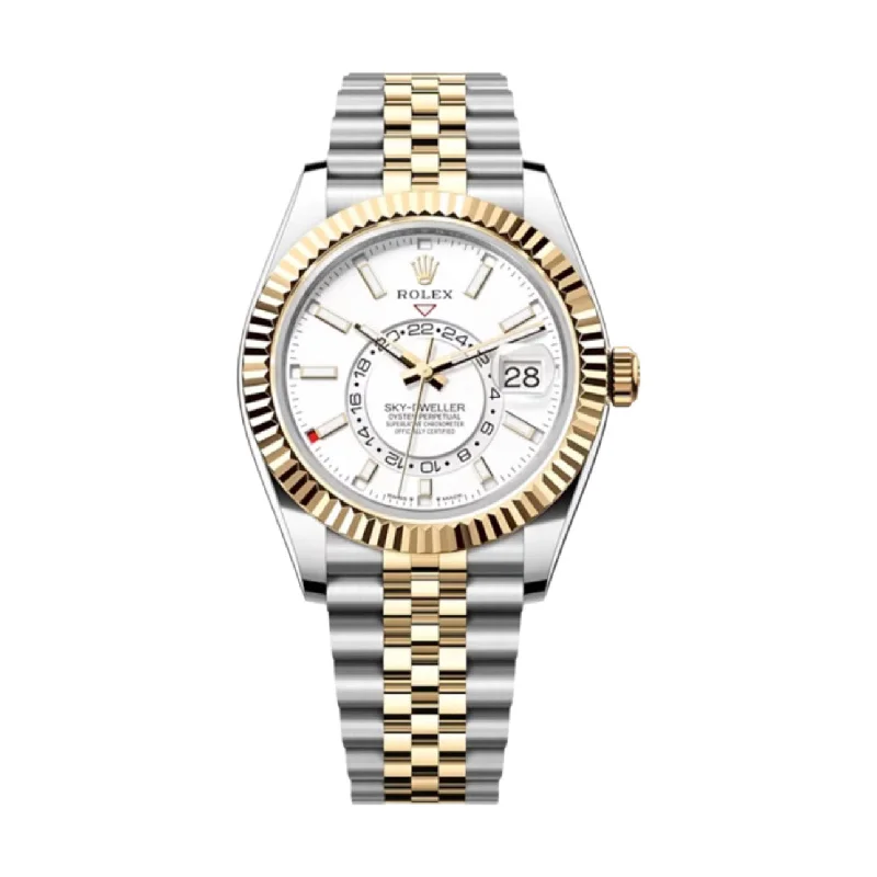 Rolex Sky-Dweller 42mm - Ref: 336933 - Intense White Stick Dial, Two Tone Stainless Steel & 18K Yellow Gold Jubilee Bracelet Watch