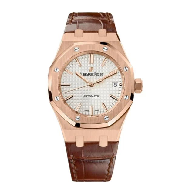 Audemars Piguet Royal Oak Selfwinding 37mm Watch - Ref: 15450OR.OO.D088CR.01 - Dial in 18K Rose Gold Case, Dial in 18K Rose Gold Case, Brown Alligator Strap