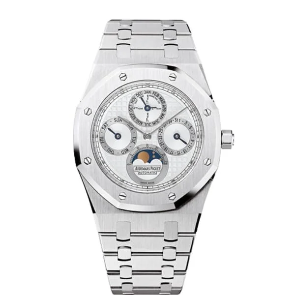 Audemars Piguet Royal Oak Perpetual Calendar 39mm Watch - Ref: 25820SP.OO.0944SP.03 - Silver Dial, Stainless Steel & Platinum Bracelet