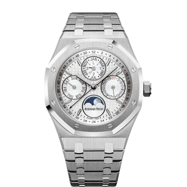 Audemars Piguet Royal Oak Perpetual Calendar 41mm Men's Watch - Ref: 26574ST.OO.1220ST.01 - Silver Moonphase Dial, Stainless Steel Bracelet