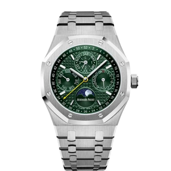 Audemars Piguet Royal Oak Perpetual Calendar For Unique Timepieces 41mm Men's Watch - Ref: 26606ST.OO.1220ST.01 - Green Moonphase Dial, Stainless Steel Bracelet