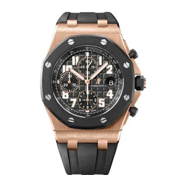 Audemars Piguet Royal Oak Offshore Chronograph 42 mm, Black rubber strap | Anthracite Dial | 18k Rose Gold Case | Mens Watch, Ref. 25940OK.OO.D002CA.02