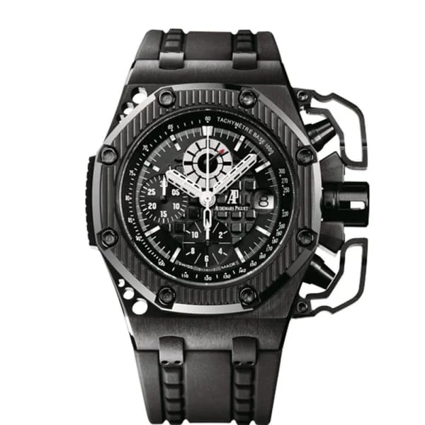 Audemars Piguet Royal Oak Offshore "Survivor" Chronograph 42mm Men's Watch - Ref: 26165IO.OO.A002CA.01 - Black Dial in Titanium Case, Black Rubber Strap