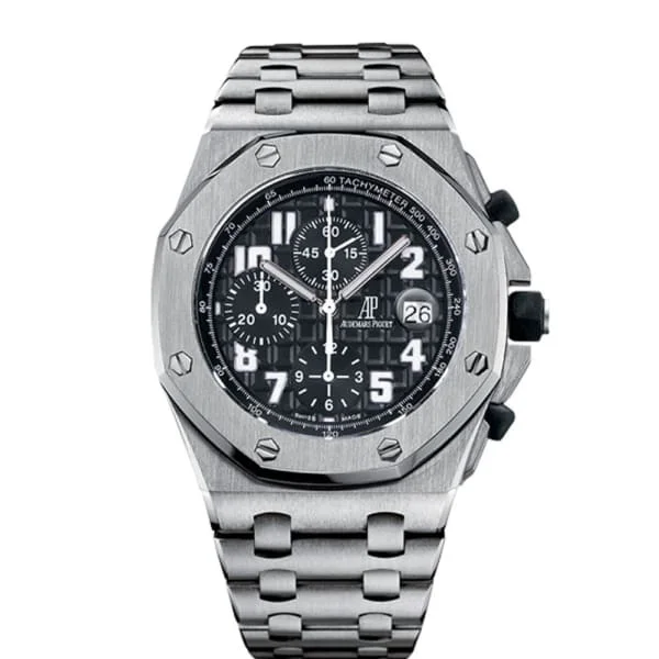 Audemars Piguet Royal Oak Offshore Chronograph 42mm Men's Watch - Ref: 26170ST.OO.1000ST.08 - Black Dial, Stainless Steel Bracelet