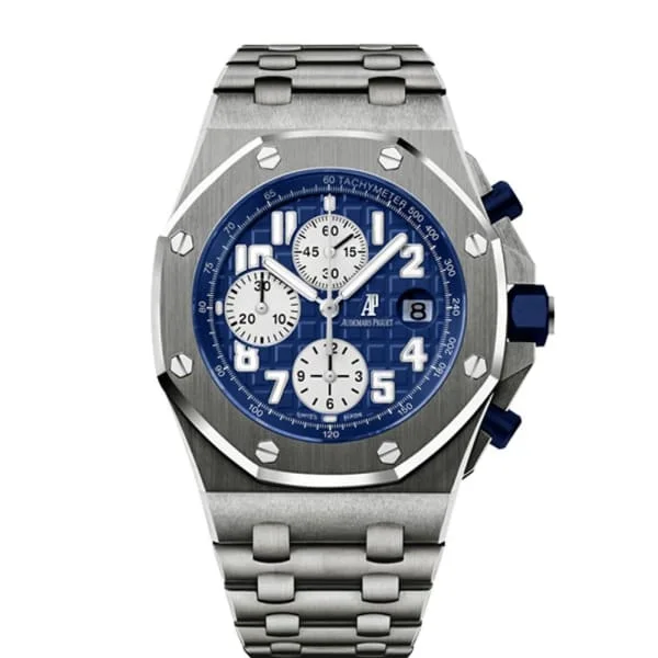 Audemars Piguet Royal Oak Offshore Chronograph 42mm Men's Watch - Ref: 26170TI.OO.1000TI.04 - Blue Dial, Titanium Bracelet