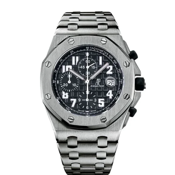 Audemars Piguet Royal Oak Offshore Chronograph 42mm Men's Watch - Ref: 26170TI.OO.1000TI.06 - Black Dial, Titanium Bracelet