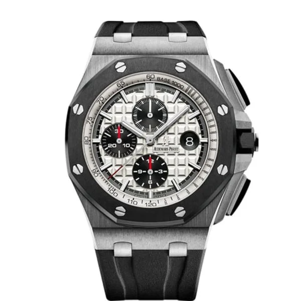 Audemars Piguet Royal Oak Offshore Chronograph 44 mm, Black rubber strap | Silver-toned Dial | Mens Watch, Ref. 26400SO.OO.A002CA.01