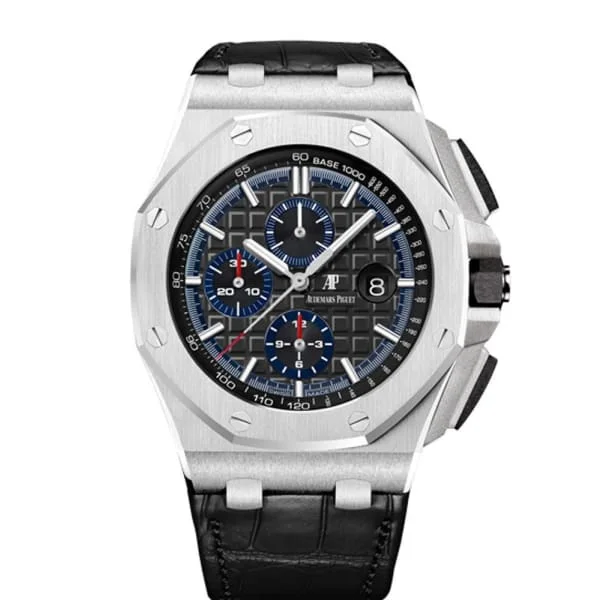 Audemars Piguet Royal Oak Offshore Selfwinding Chronograph 44mm Men's Watch - Ref: 26412PT.OO.A002CR.01 - Black Dial in Platinum Case, Black Alligator Strap