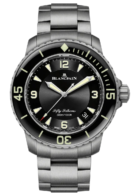 Blancpain Fifty Fathoms Automatique Black Dial Titanium Men's Watch - 5015 12B30 98B