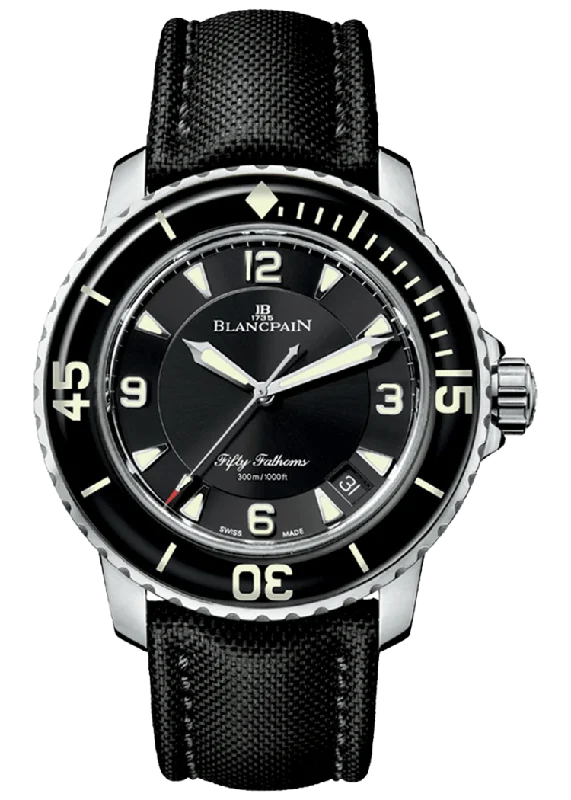 Blancpain Fifty Fathoms Automatique Steel Black Canvas Men's Watch - 5015 1130 52A