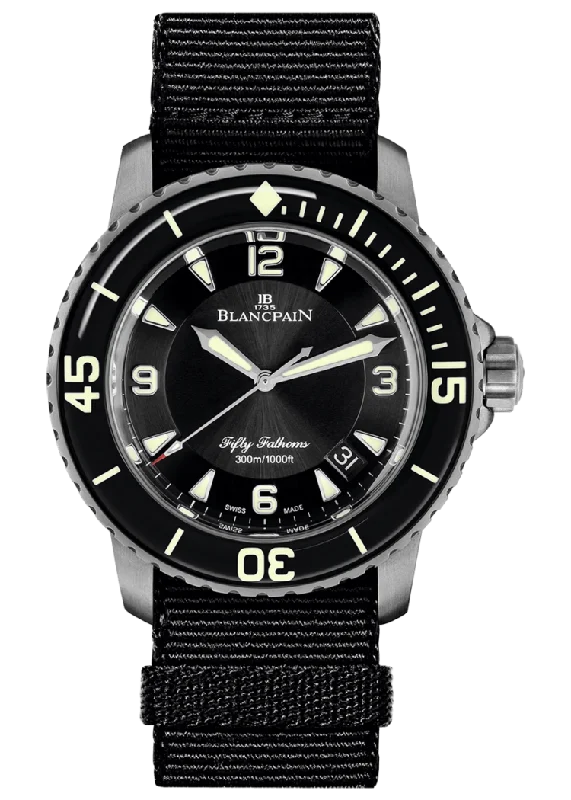 Blancpain Fifty Fathoms Automatique Titanium Black NATO Men's Watch - 5015 12B30 NABA