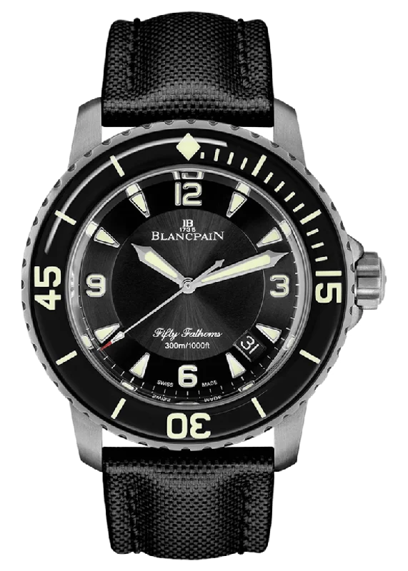 Blancpain Fifty Fathoms Automatique Titanium Black Sail-Canvas Men's Watch - 5015 12B30 B52B