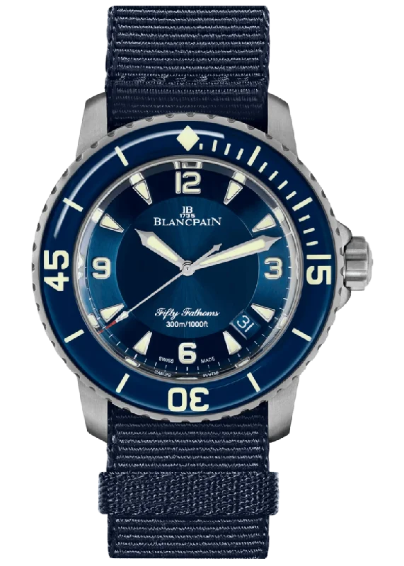 Blancpain Fifty Fathoms Automatique Titanium Blue NATO Men's Watch - 5015 12B40 NAOA