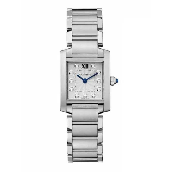 Cartier Tank Francaise Silver Dial Stainless Steel Ladies Watch WE110006