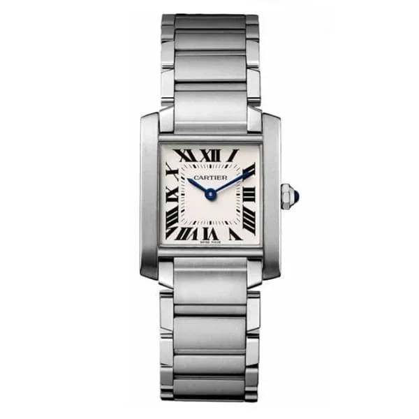 Cartier Tank Francaise Silver Dial Stainless Steel Ladies Watch WSTA0005