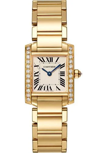 Cartier Tank Francaise Watch - 25 mm Yellow Gold Diamond Case - WJTA0024