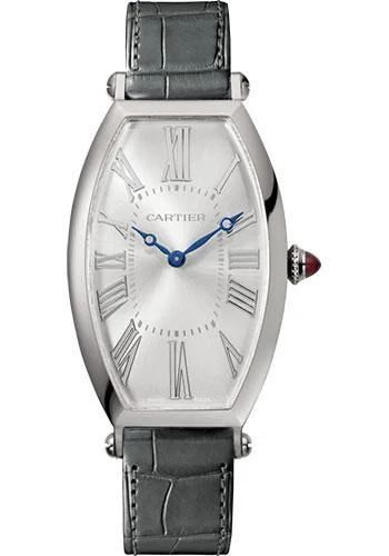 Cartier Tonneau Watch - 46.3 mm Platinum Case - Gray Alligator Strap - WGTN0005