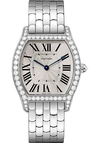 Cartier Tortue Watch - 39 mm White Gold Diamond Case - WA501013