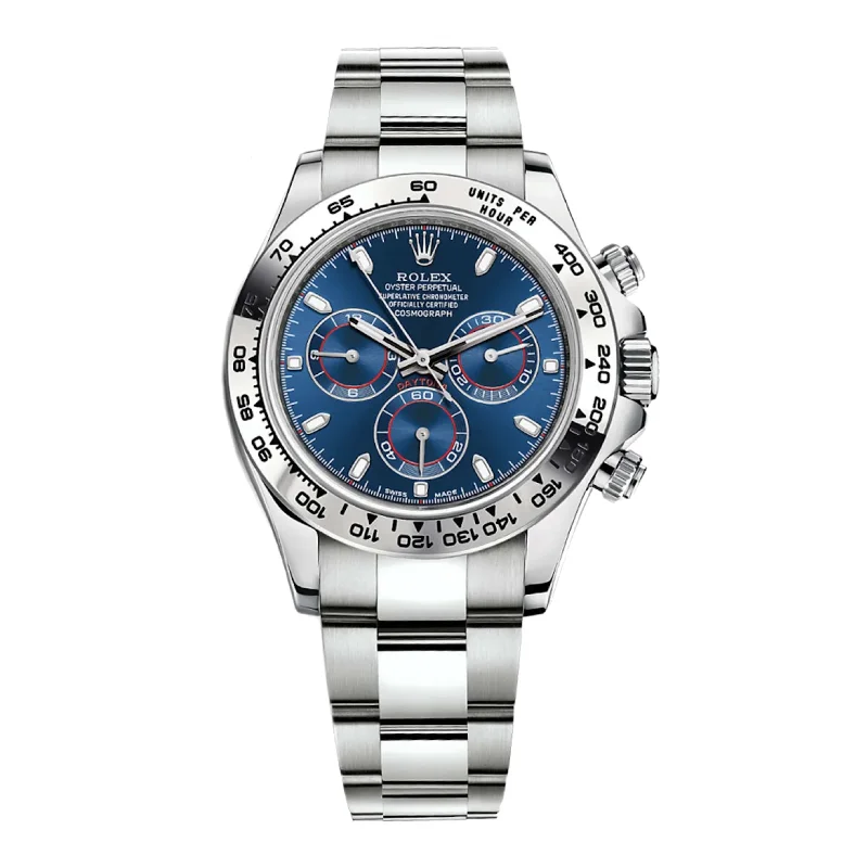 Rolex Cosmograph Daytona 40mm - Ref: 116509 - Blue Index Dial, 18K White Gold Oyster Bracelet Men's Watch