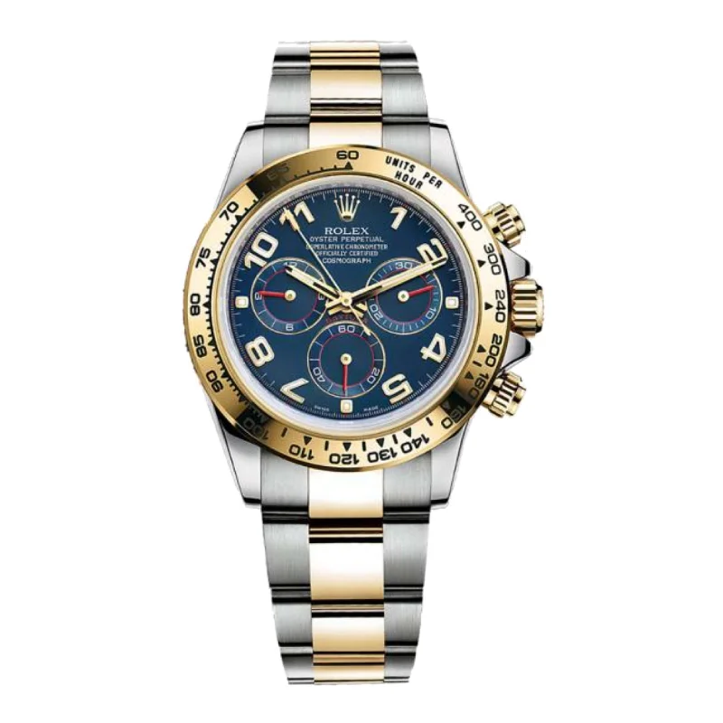 Rolex Cosmograph Daytona 40mm - Ref: 116503BD - Blue Arabic Numerals Dial & Gold Bezel, Two Tone Stainless Steel & 18K Yellow Gold Oyster Bracelet Men's Watch