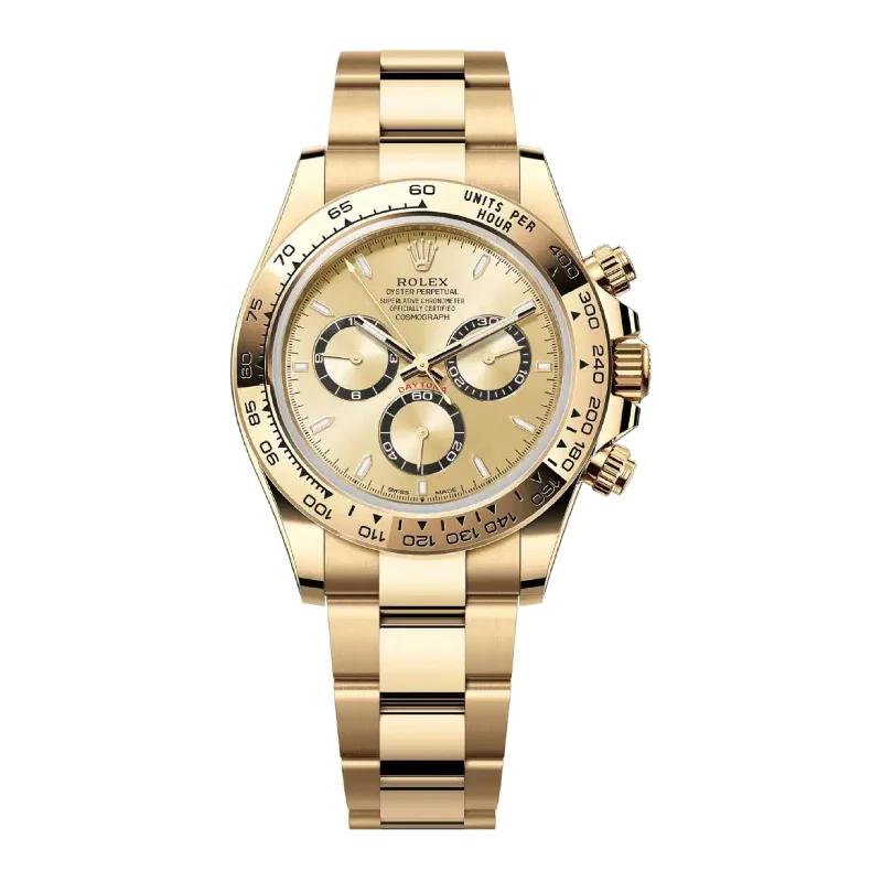 Rolex Cosmograph Daytona 40mm - Ref: 126508 - Golden Index Dial, 18K Yellow Gold Oyster Bracelet Men's Watch