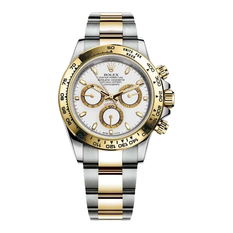 Rolex Cosmograph Daytona 40mm - Ref: 116503-0001 - White Index Dial & Gold Bezel, Two Tone Stainless Steel & 18K Yellow Gold Oyster Bracelet Men's Watch