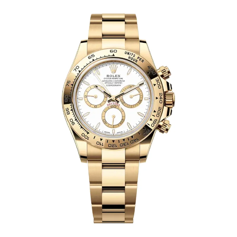 Rolex Cosmograph Daytona 40mm - Ref: 126508 - White Index Dial, 18K Yellow Gold Oyster Bracelet Men's Watch