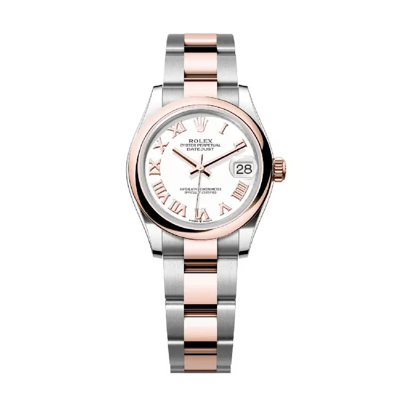 Rolex Datejust 31mm - Ref: 278241-0001 - White Roman Dial, Two Tone Stainless Steel & 18K Rose Gold Oyster Bracelet Women's Watch