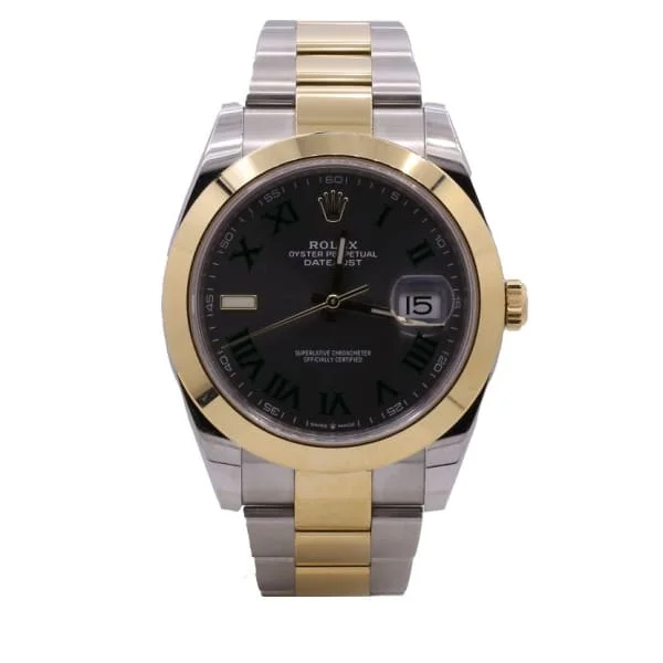 Rolex Datejust 41mm - Ref: ROL-65004 - Wimbledon Slate Dial, Two Tone Stainless Steel & 18K Yellow Gold Oyster Bracelet Men's Watch