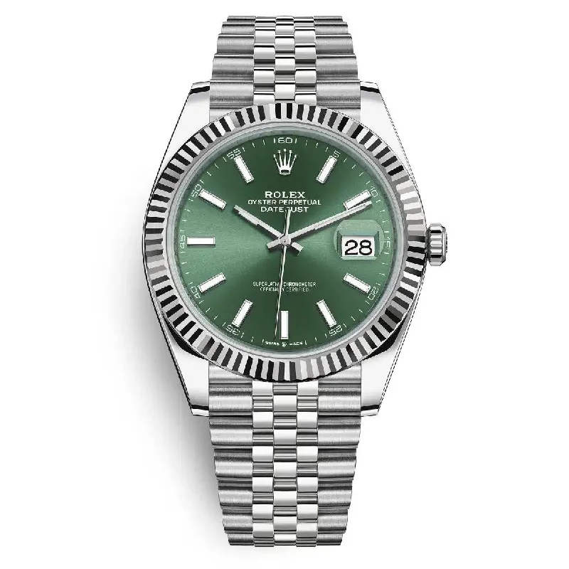 Rolex Datejust 41mm - Ref: 126334 - Green Dial, Stainless Steel Jubilee Bracelet Men's Watch