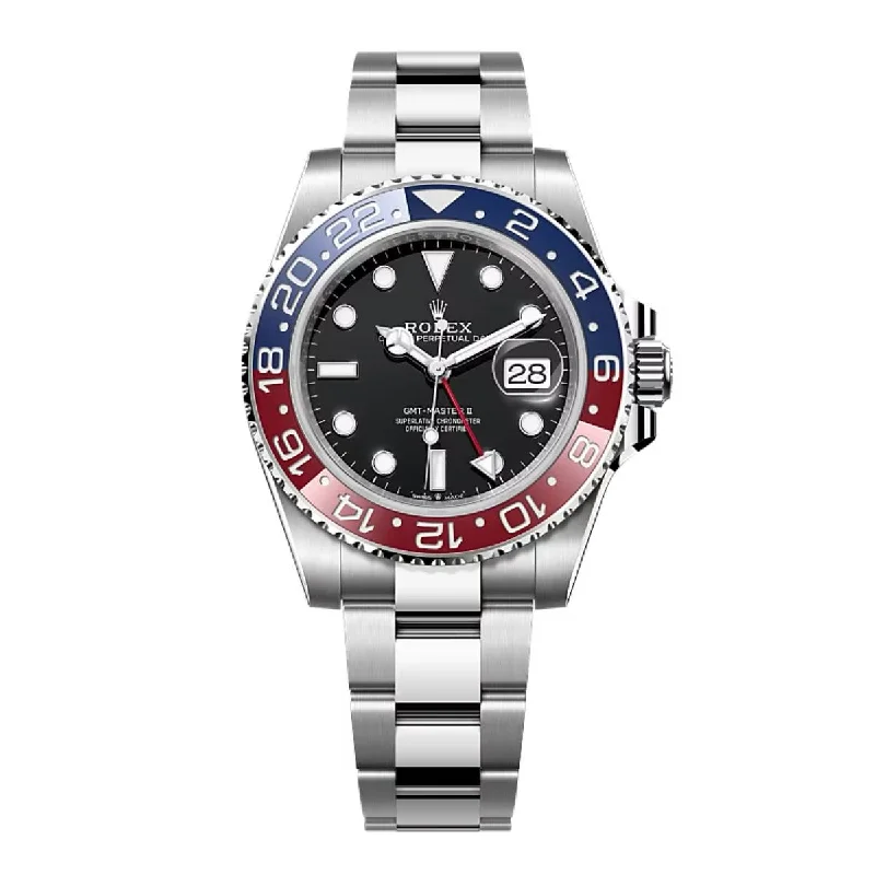 Rolex GMT-Master II "Pepsi" 40mm - Ref: 126710blro-0002 - Black Dial, Red & Blue Ceramic Bezel, Stainless Steel Oyster Bracelet Men's Watch