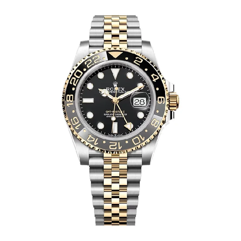 Rolex GMT-Master II "Zombie" 40mm - Ref: 126713GRNR - Black Dial, Grey & Black Ceramic Bezel, Two Tone Stainless Steel & 18K Yellow Gold Jubilee Bracelet Men's Watch