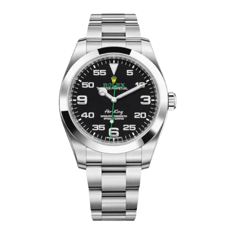 Rolex Air King 40mm - Ref: 116900-0001 -   Black Arabic Numerals Dial, Stainless Steel Oyster Bracelet Watch