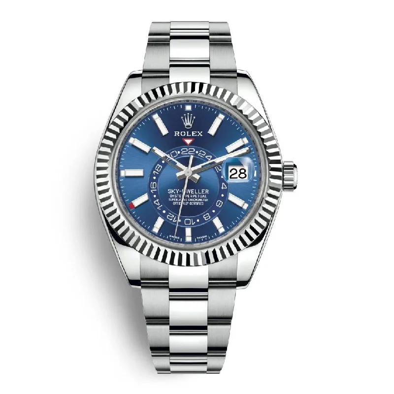 Rolex Sky-Dweller 42mm - Ref: 326934-0003 - Bright Blue Stick Dial, Stainless Steel Oyster Bracelet Watch