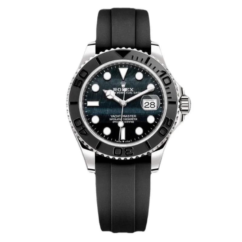 Rolex Yachtmaster 42mm - Ref: 226659 - Falcon Dial & 18K White Gold Case, Black Oysterflex Bracelet Men's Watch